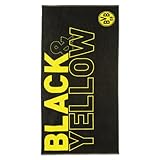 Borussia Dortmund BVB Duschtuch 70 x 140 cm, Schwarz