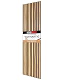 wohnartig® Akustikpaneele 1,485m² - 275cm x 54cm* set - (set = 2 Stück 275cm x 27cm) | Farbe:...