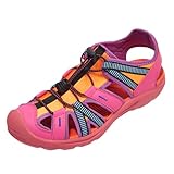 OutPro Sandalen Damen Wandersandalen Damen Geschlossene Zehensandalen Verstellbare elastische Kordel...