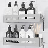 Kitsure Duschregal ohne Bohren - 2er-Pack, Modernes, Rostfreies Wandmontiertes Badregal mit Großer...