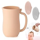 PandaEar Baby Badespülbecher | Silikon Shampoo Spülbecher mit 2x Kopfhautbürste für Kleinkinder...