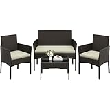 Yaheetech 4-er Gartenmöbel Set Balkonmöbel Set aus Polyrattan Terassenmöbel Außen mit 2er Sofa,...