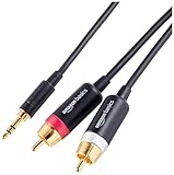 Amazon Basics 3.5 Aux auf 2 RCA Adapter-Audiokabel für Verstärker, aktive Lautsprecher mit...