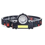evhooe LED Stirnlampe Dual Lichtquelle COB Wiederaufladbar Super Hell Scheinwerfer für Outdoor...