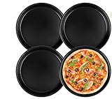 Lnjya Pizzablech Pizzateller Rund Ø 20 cm, Quiche Backform, 4 Stück Edelstahl Rund Pizzaform,...