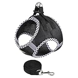 WUFKOP Hundegeschirr und Leine Set XS, Atmungsaktives Mesh-Step-in-Brustgeschirr mit...