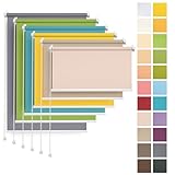 Rettika Sichtschutz Rollo ohne Bohren nach maß - 25 Farben, Breite 30-129 cm, Höhe 150 cm, 220 cm...