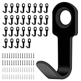 30 Stück Kleiderhaken Garderobenhaken Schwarz, Mini Metall Wandhaken zum Schrauben für Badezimmer...