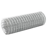 Qnhdfrt Maschendrahtzaun 10 x 0,5 m Silber aus verzinktem Stahl 19 mm Maschenweite flexibel...