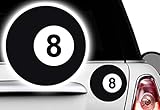 HR-WERBEDESIGN 3X Billard Kugel, 5x5cm Ball Pool Lucky 8 Billardkugel Aufkleber Eightball V8
