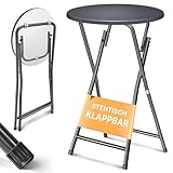 KESSER® Stehtisch Bistrotisch mit PVC-Platte | Wetterbeständiger Klapptisch | 60cm / 110cm |...