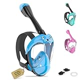 Schnorchelmaske Kinder Vollmaske – CO₂ sichere Tauchmaske ab 6 Jahren mit Anti-Beschlag,...