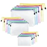 Brevanza 15 Stück Dokumententasche A4+A5+A6, Wasserdichte Mesh Dokumententaschen, Dokumentenmappe...