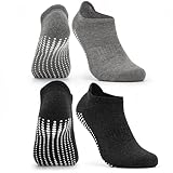 Occulto Damen & Herren Yoga Socken 2-4er Pack (Modell: Mady) 2 Paare | Schwarz-Grau 35-38