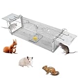 DAJASD Rattenfalle Lebend, 41x14x11cm, Marderfalle Lebendfalle, Kastenfalle aus Edelstahl, zum...