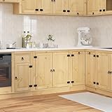 Gecheer Massivholz Schrank mit Regal, Honig Kiefernholz Schrank mit Stauraum, 80 x 46 x 81.5 cm,...