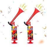 2 Stück Air Horn, Gashupe Lufthorn Handball, Luftdruck-Fanfare, Handheld Luftdruck Fanfare Pumpe,...