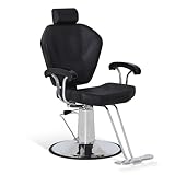 Barberpub Friseurstuhl mit Kopfstütze, Friseurstühle mit Hydraulikpumpe 360° Drehbar,...