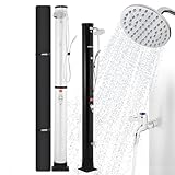 Arebos Solardusche 40 L | mit integriertem Thermometer | Handbrause | schwenkbarer Duschkopf | mit...