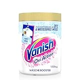 Vanish Oxi Action Powerweiss Pulver – 1 x 1,125 kg – Fleckenentferner und Wäsche-Booster Pulver...