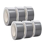 selmundo 6 Rollen Gewebeband in silber | Panzertape | Panzerband | Klebeband | Gaffa Tape | 50mm x...