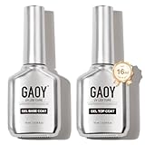 GAOY Gel-Über- und Unterlack, 16 ml, 2 Stück, glasiger Decklack und keine abwischbare Grundierung,...