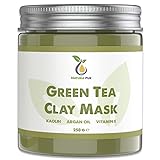 Grüner Tee Gesichtsmaske 250g, vegan - NATURKOSMETIK Anti Pickel, Mitesser Maske und gegen Akne -...