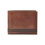 Fossil Brieftasche für Herren Quinn, 100% Leder Bifold braun 11,4 cm L x 2,5 cm B x 9,5 cm H...