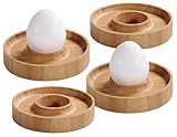 KESPER | Eierbecher, 4er Set, Material: Bambus, Maße: Ø 10 cm, Höhe: 2 cm, Farbe: Braun | 58165