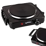 Grafner Kochplatte mit klappbaren Griffen, 1000 Watt, 1 Massekochfeld mit 1x Ø 155 mm, stufenlose...
