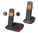 Bisofice 2 Schnurlose DECT-Telefone Schnurlostelefon mit Anrufbeantworter, Telefon Schnurlos