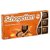 Schogetten Crunchy Peanut Butter 100g Schokoladentafel, praktisch einzeln portioniert. Ein Genuss....