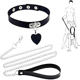 FANSEELM Lederhalsband und Leine Leinenhalsband BDSM Bondage Erotikhalsband Sexspielzeug SM Sklave...