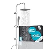 EISL Duschset EASY FRESH, Duschsystem ohne Armatur 2 in 1 mit großer Regendusche (250 x 200 mm) und...