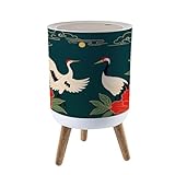 JBNJANKDAV Kleiner Mülleimer mit Deckel, luxuriös, goldfarben, orientalischer Stil, japanisch,...