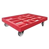Kistenroller/Transportroller Twin 800 x 600 mm 2 Bock- & 2 Lenkrollen (Rot)