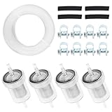 Benzinfilter, Kraftstofffilter, Benzinfilter Moped, 4 Benzinfilter +4m Benzinschlauch + 4...