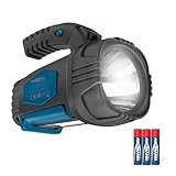 ANSMANN LED Handscheinwerfer superhell & große Leuchtweite 200m, lange Leuchtdauer 8h, Standfuß,...