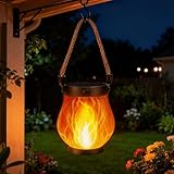 Flammen Solarlaterne Für Außen, Solar Laternen Mit Realistische Flammeneffekte Für Gartendeko...