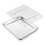 Homikit Backblech mit Auskühlgitter Set, Edelstahl Klein Rechteckig Backform Ofenblech und...