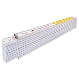 STABILA Zollstock Type 417, 2 m, weiß, weiß/gelbe metrische Schnellablese-Skala, Winkelfunktion,...