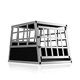 Cadoca® Hundetransportbox Aluminium Hundebox Kofferraum robust verschließbar trapezförmig M...