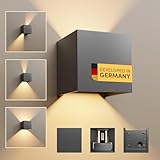 Scandinavian home LED Wandleuchte Aussen & Innen I Helligkeit einstellbar I IP65 230V 6W Warmweiß...