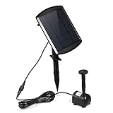 Decdeal Solarpumpen Mini Teichpumpe Springbrunnen Bürstenloser Pumpen Leistungsverbrauch DC 4.5-10V...