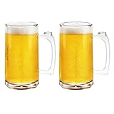 HAOHEJIA 2er Set Biergläser 0.55 Liter/Plastik Bierkrug mit Henkel/Stabiler...