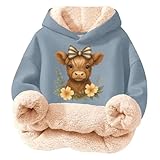 Generisch Mädchen Fleece-Hoodie, weich gefütterter Pullover mit niedlichem Aufdruck, warmes...