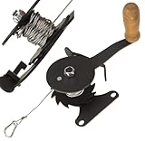 FEINZ - Seilwinde hand mit Kurbel und Karabiner - für Grill Barbecue - Handwinde fuer Schwenkgrill...