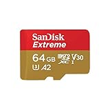 SanDisk Extreme microSDXC UHS-I Speicherkarte 64 GB + Adapter (Für Smartphones, Actionkameras und...