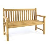 Divero 2-Sitzer Bank Holzbank Gartenbank Sitzbank 130 cm – zertifiziertes Teak-Holz hochwertig...