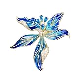 Blaue Blumen-Brosche für Anzug, Kleidung, Accessoires, Damen-Korsage, Einheitsgröße, Kunststoff